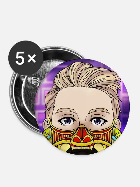 King29FR-Maske - Buttons groß 56 mm (5er Pack) - Weiß
