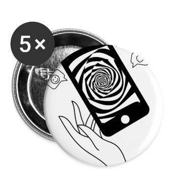 Doomscroll Brainrot Smartphone Tarot - Lot de 5 grands badges (56 mm) - blanc - Devant