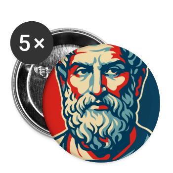 Epicurus Pop Art Portrait - Buttons large 2.2''/56 mm (5-pack) - white - Front