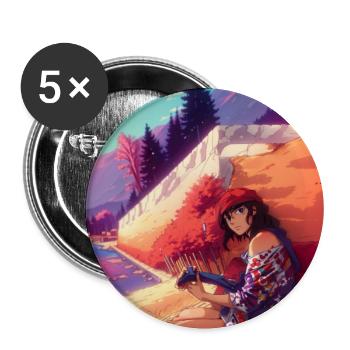 Am See - Buttons groß 56 mm (5er Pack) - Weiß - Vorne
