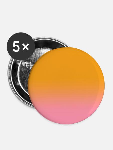 Gradient - orange rosa personalisierbar - Buttons groß 56 mm (5er Pack) - Weiß