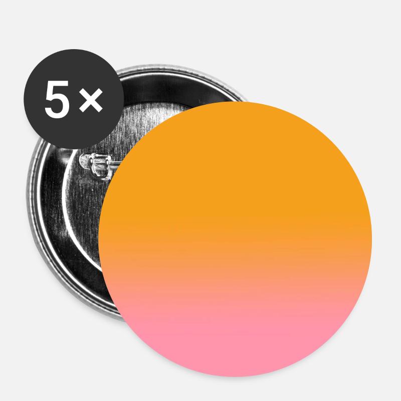 Gradient - orange pink customizable - Buttons large 2.2''/56 mm (5-pack) - white