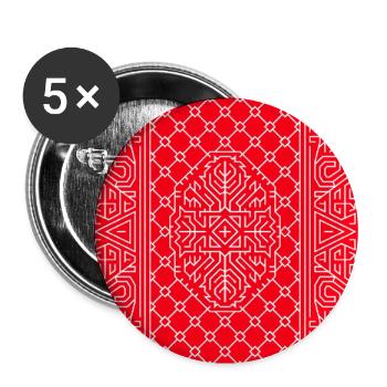 Geometric Playing Card Vector Art Red - Buttons large 2.2''/56 mm (5-pack) - white - Front