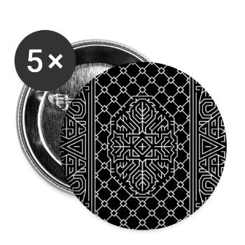 Geometric Playing Card Vector Art Black - Buttons large 2.2''/56 mm (5-pack) - white - Front
