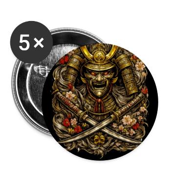 Samurai Blossom Helmet - Buttons large 2.2''/56 mm (5-pack) - white - Front