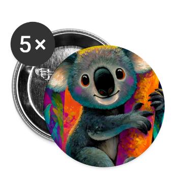 Koala - Buttons groß 56 mm (5er Pack) - Weiß - Vorne