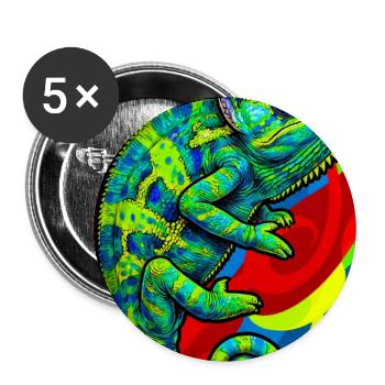 Chamäleon - Buttons groß 56 mm (5er Pack) - Weiß - Vorne