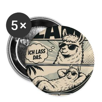 No Drama Llama Vintage Comic Alpaka - Buttons groß 56 mm (5er Pack) - Weiß - Vorne