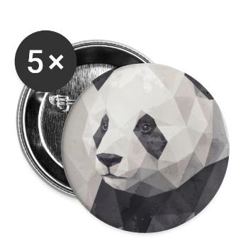 Geometric Panda Polygon Art - Buttons large 2.2''/56 mm (5-pack) - white - Front