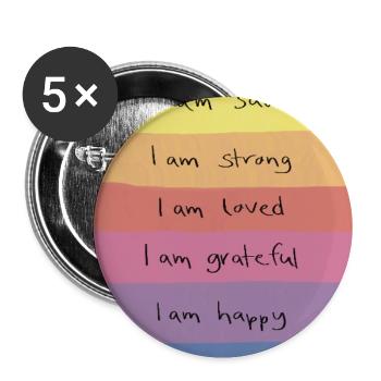 T-shirt Rainbow Affirmations - Lot de 5 grands badges (56 mm) - blanc - Devant