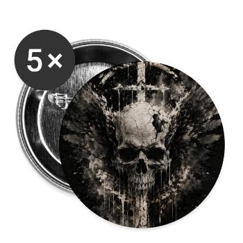 Dark Skull Flight with Blade - Buttons large 2.2''/56 mm (5-pack) - white - Front