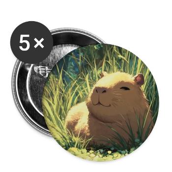 Sun hamster in the grass - Buttons large 2.2''/56 mm (5-pack) - white - Front
