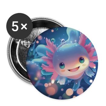 Axolotl Abyssal Fairy Fish - Buttons large 2.2''/56 mm (5-pack) - white - Front