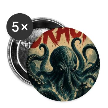 Vintage CRACK Kraken - Buttons large 2.2''/56 mm (5-pack) - white - Front