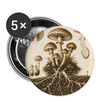 Fungus Telegraphicus – Viktorianische Pilzstudie - Buttons groß 56 mm (5er Pack) - Weiß - Vorne