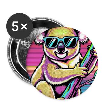 Koala - Buttons groß 56 mm (5er Pack) - Weiß - Vorne