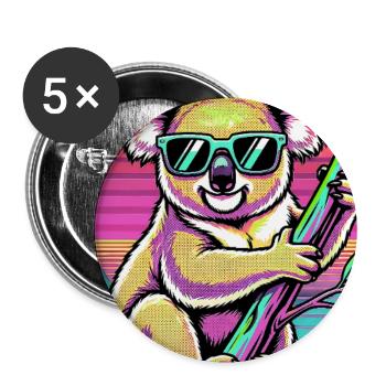 Koala - Buttons groß 56 mm (5er Pack) - Weiß - Vorne
