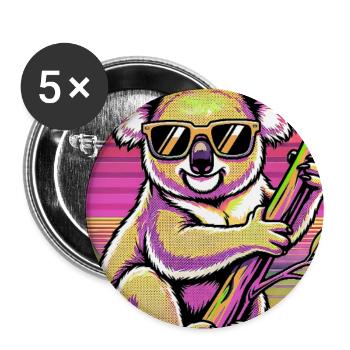 Koala - Buttons groß 56 mm (5er Pack) - Weiß - Vorne