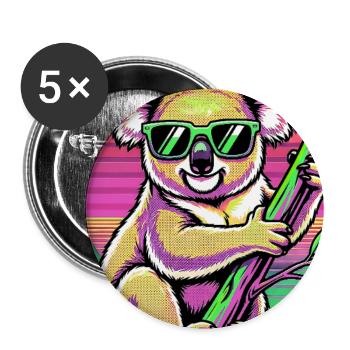 Koala - Buttons groß 56 mm (5er Pack) - Weiß - Vorne