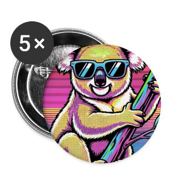 Koala - Buttons groß 56 mm (5er Pack) - Weiß - Vorne