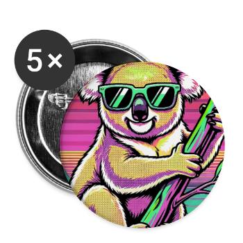Koala - Buttons groß 56 mm (5er Pack) - Weiß - Vorne