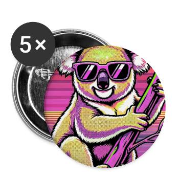 Koala - Buttons groß 56 mm (5er Pack) - Weiß - Vorne