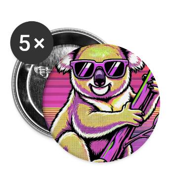Koala - Buttons groß 56 mm (5er Pack) - Weiß - Vorne