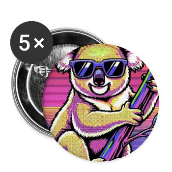 Koala - Buttons groß 56 mm (5er Pack) - Weiß - Vorne