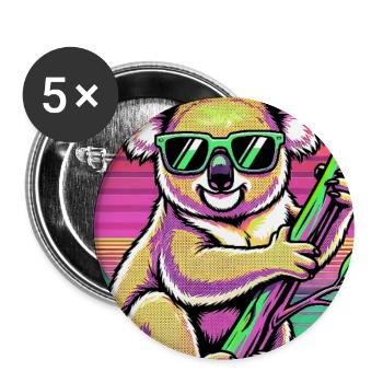 Koala - Buttons groß 56 mm (5er Pack) - Weiß - Vorne