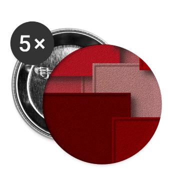 Rote Geometrie in abstrakten Blöcken - Buttons groß 56 mm (5er Pack) - Weiß - Vorne