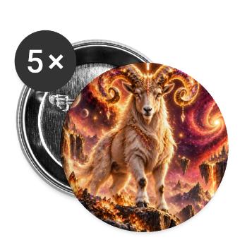 Kosmischer Widder im Sternenfeuer - Buttons groß 56 mm (5er Pack) - Weiß - Vorne