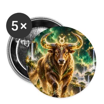 Kosmischer Stier der Sterne - Buttons groß 56 mm (5er Pack) - Weiß - Vorne