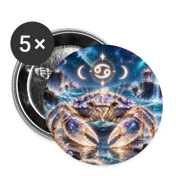Kosmischer Krebs im Sternmeer - Buttons groß 56 mm (5er Pack) - Weiß - Vorne
