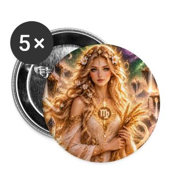 Sternen-Göttin der Virgo-Ernte - Buttons groß 56 mm (5er Pack) - Weiß - Vorne