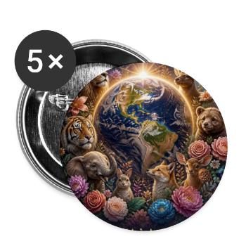 Gott ist ein großartiger Schöpfer - Buttons groß 56 mm (5er Pack) - Weiß - Vorne