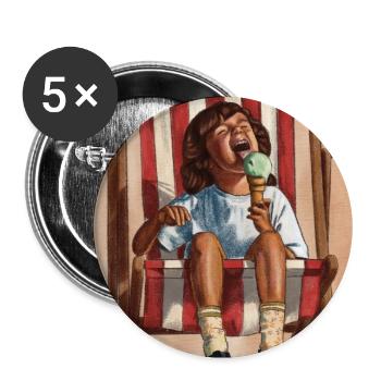 Kind, das Minzeeis isst - Buttons groß 56 mm (5er Pack) - Weiß - Vorne