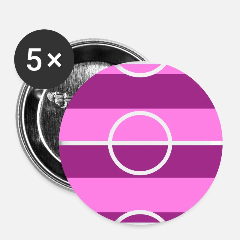Soccer field pink - Buttons large 2.2''/56 mm (5-pack) - white
