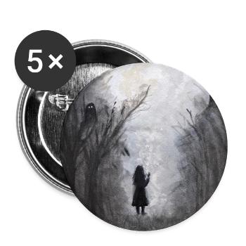 Mystical Witch Forest Illustration Be Witch - Buttons large 2.2''/56 mm (5-pack) - white - Front