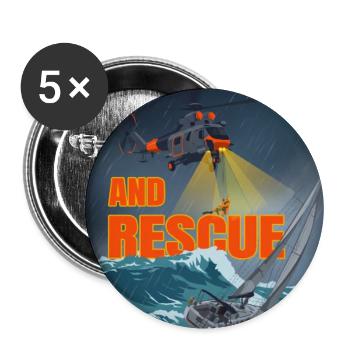 Search and Rescue - Buttons large 2.2''/56 mm (5-pack) - white - Front