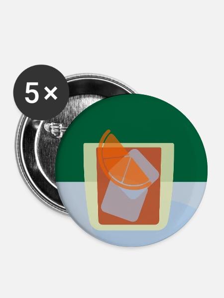 Negroni – Bold Cocktail Print - Buttons groß 56 mm (5er Pack) - Weiß