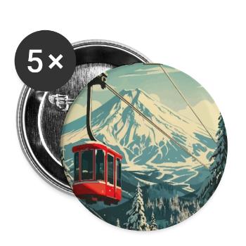 Winter Paradise in Niseko Japan Vintage Travel Art - Buttons large 2.2''/56 mm (5-pack) - white - Front