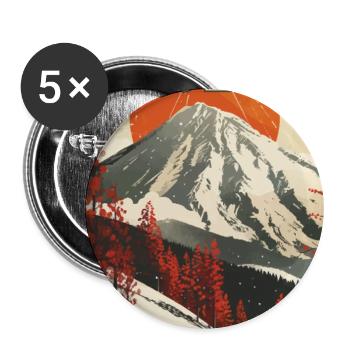 Winter Paradise in Niseko Japan Vintage Travel Art - Buttons large 2.2''/56 mm (5-pack) - white - Front