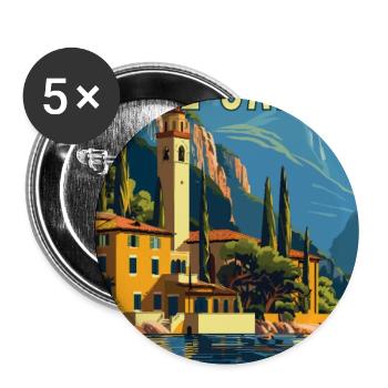 Explore Beauty of Lake Garda in Italy - Buttons large 2.2''/56 mm (5-pack) - white - Front