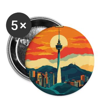 Erleben Sie lebendige Daegu in Südkorea - Buttons groß 56 mm (5er Pack) - Weiß - Vorne