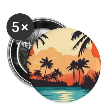 Erleben Sie das tropische Paradies von Belize - Buttons groß 56 mm (5er Pack) - Weiß - Vorne