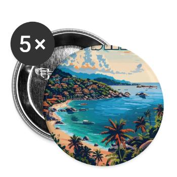 Explore Paradise in Koh Samui in Thailand - Buttons large 2.2''/56 mm (5-pack) - white - Front
