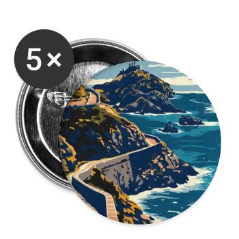 Explore Enchantment of Gaztelugatxe in Spain - Buttons large 2.2''/56 mm (5-pack) - white - Front