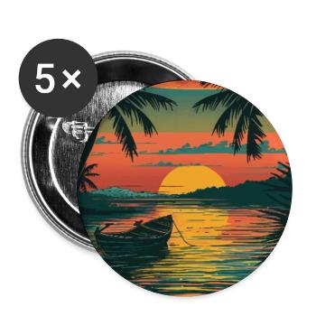 Experience Tropical Island Paradise of Kiribati - Buttons large 2.2''/56 mm (5-pack) - white - Front