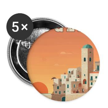 Découvrez le charme du sud des Pouilles en Italie - Lot de 5 grands badges (56 mm) - blanc - Devant