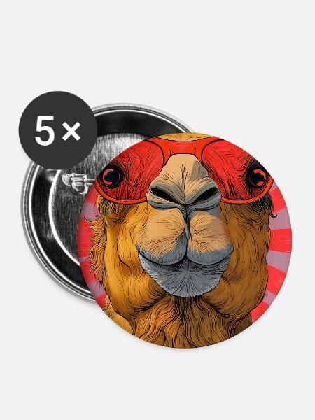 Kamel - Buttons groß 56 mm (5er Pack) - Weiß